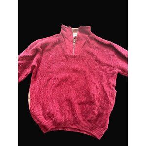 Orvis Men's‎ Large Red Wool Blend Half Zip Sweater